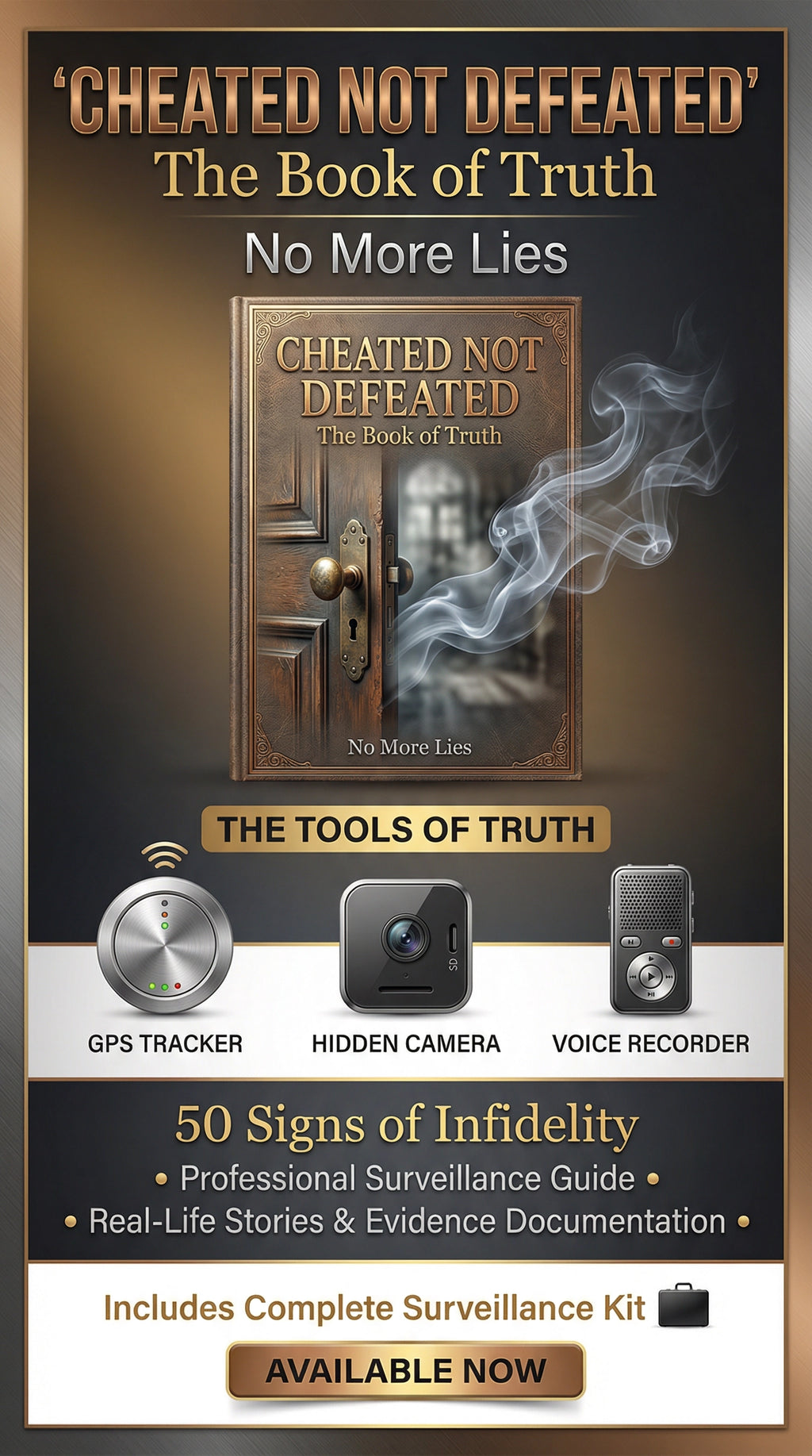 CHEATED NOT DEFEATED - The Book of Truth, with the advanced tools of truth personal surveillance kit